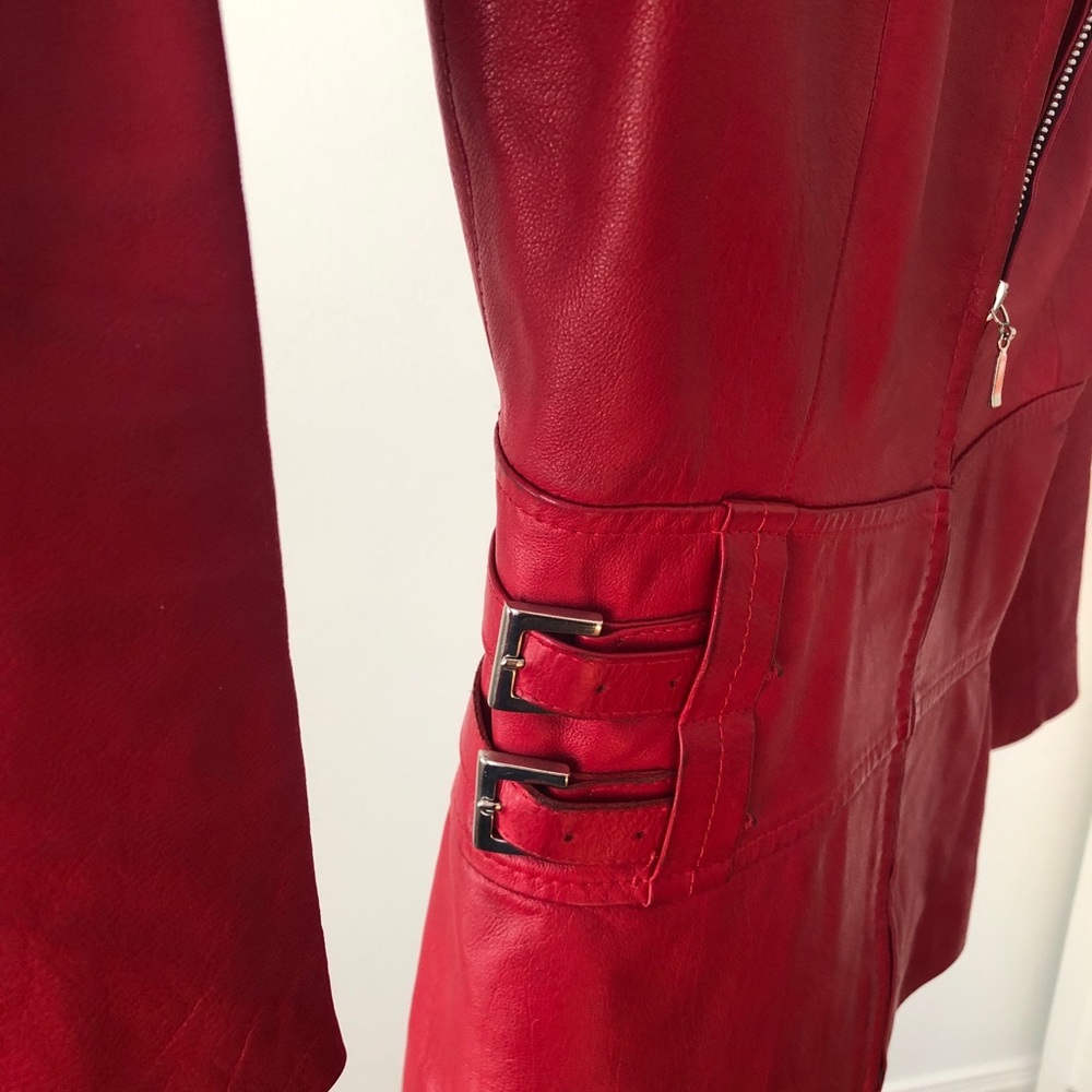 Red leather jacket - Picture 2 of 3